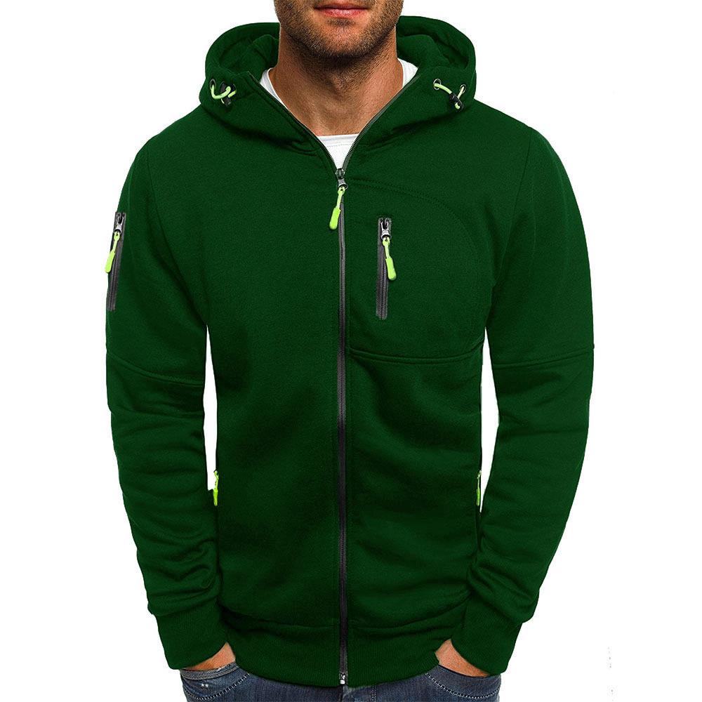Zip Up Hoodie | Drawstring Hood with Multiple Zipper Pockets