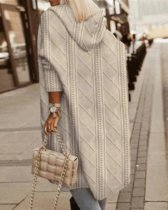 Long Knit Cardigan | Hooded Open Front