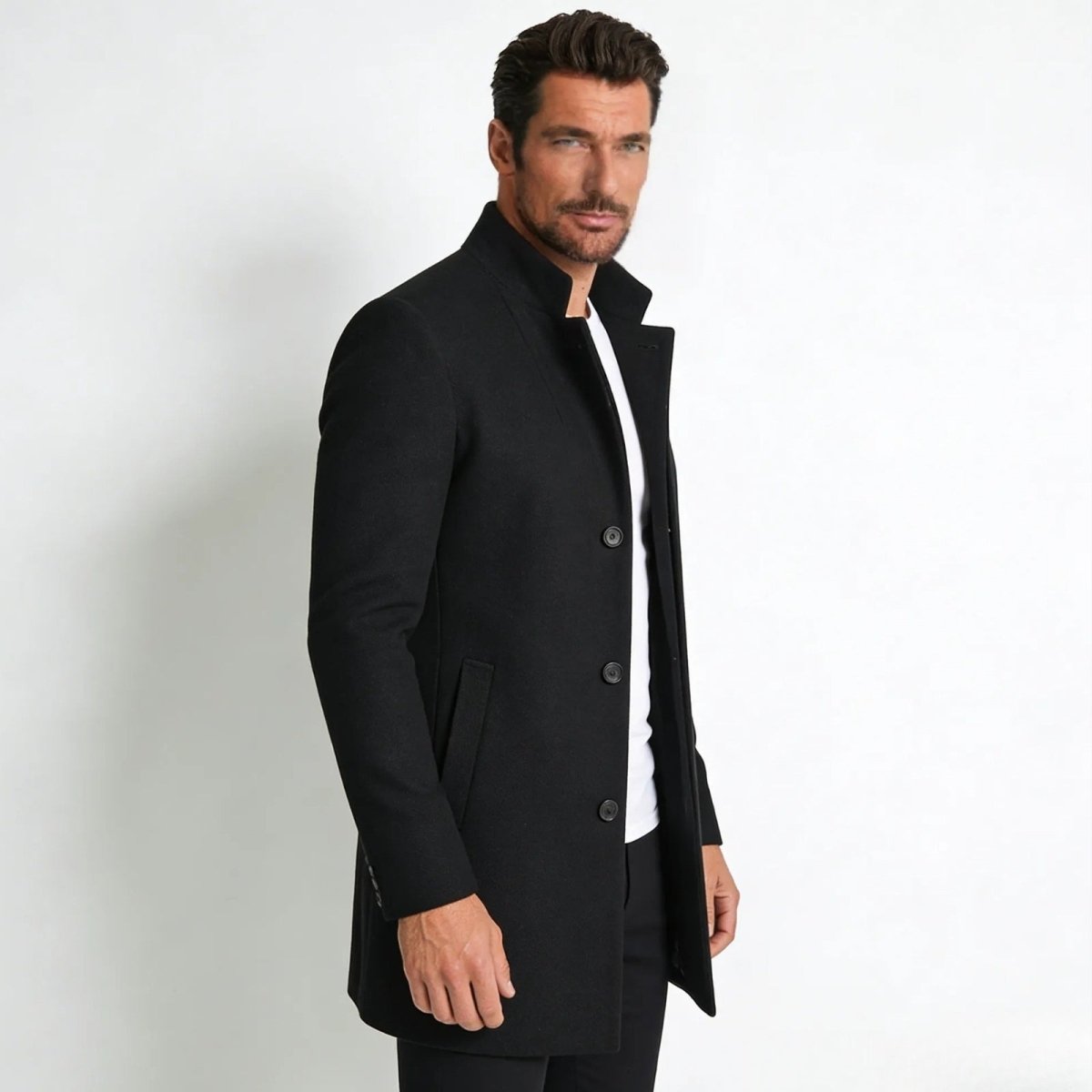 Men's Stand Collar Overcoat