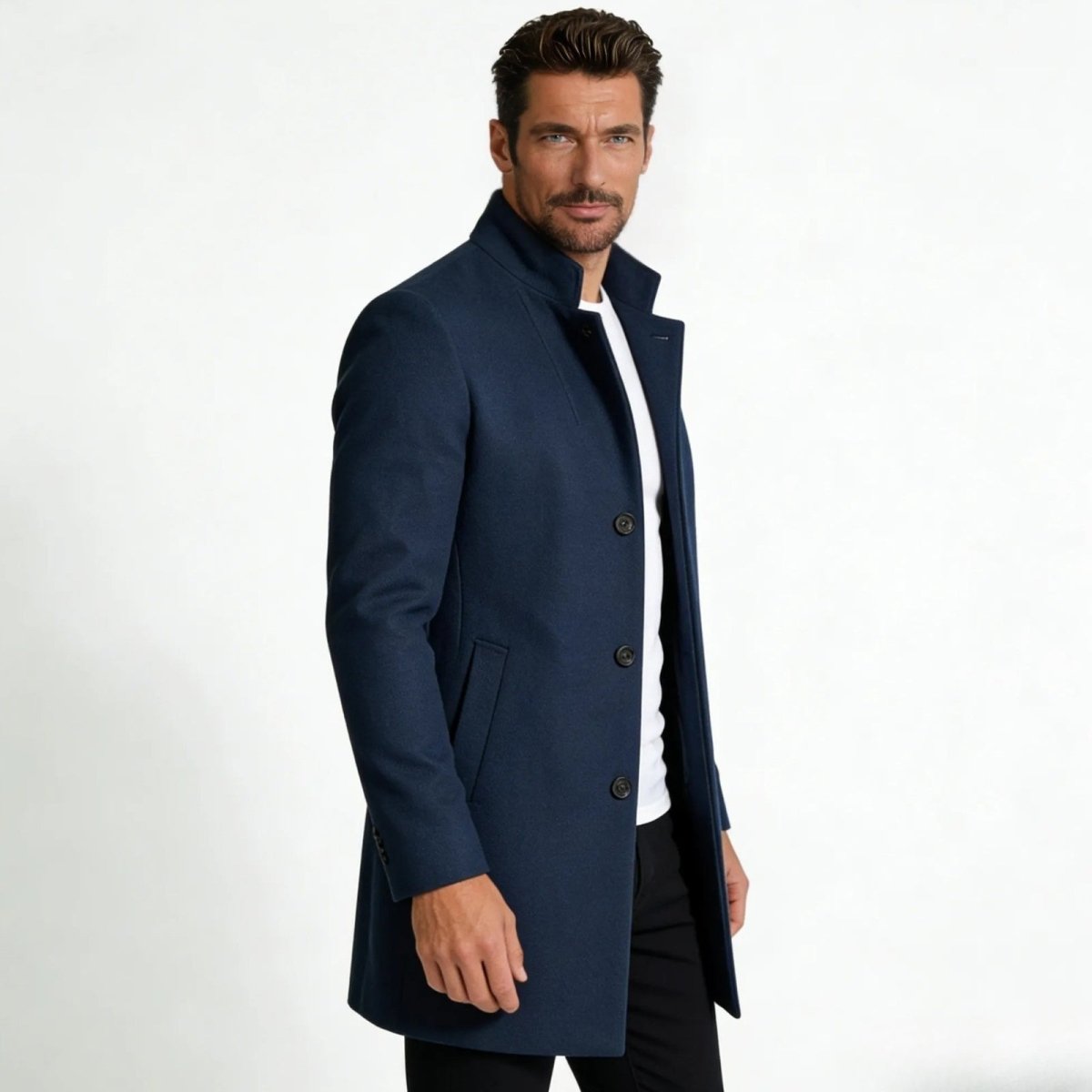 Men's Stand Collar Overcoat