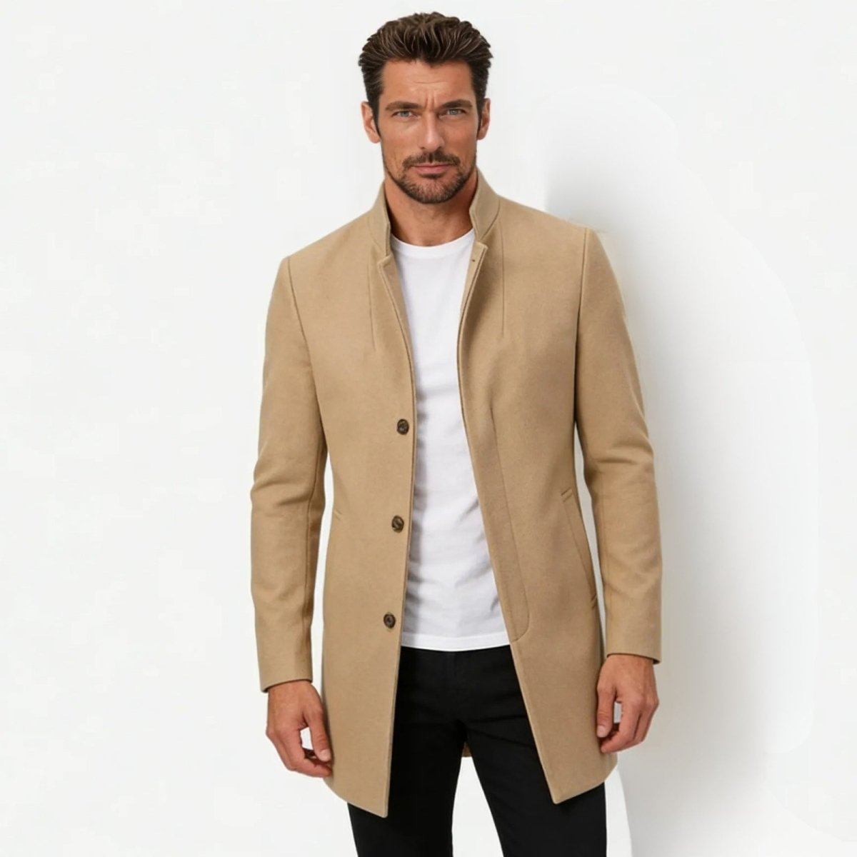 Men's Stand Collar Overcoat