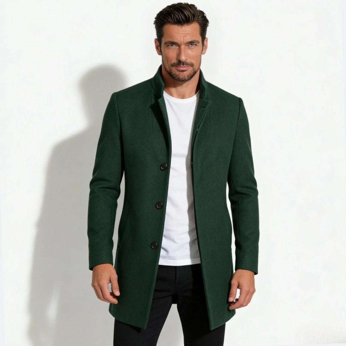 Men's Stand Collar Overcoat