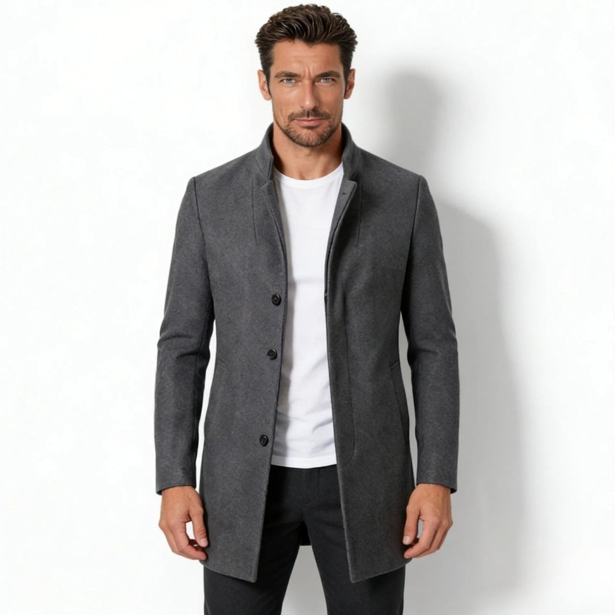 Men's Stand Collar Overcoat