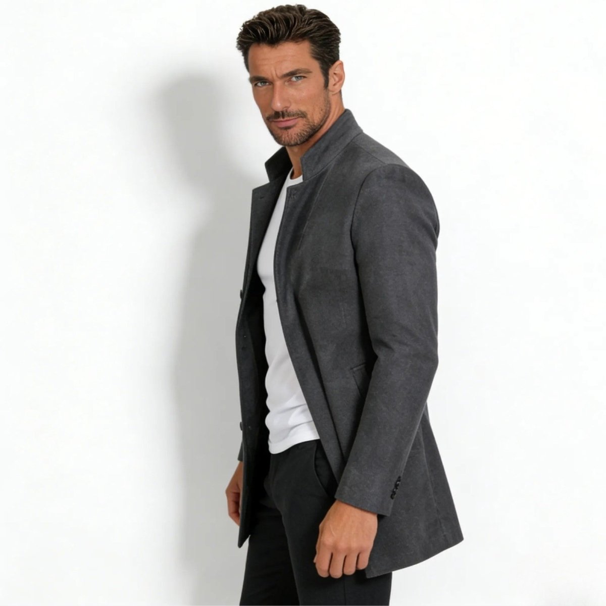 Men's Stand Collar Overcoat