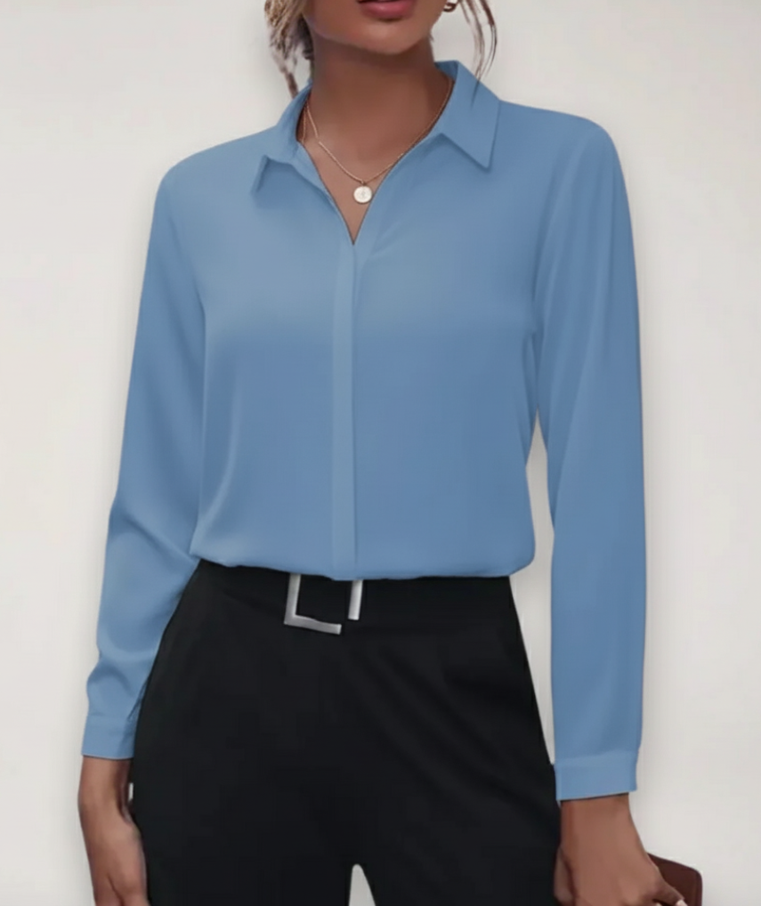 Women’s Long Sleeve Collared Blouse
