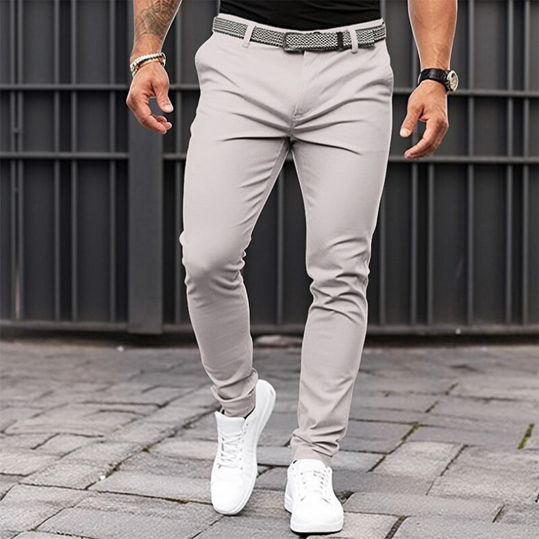 Slim Fit Trousers | Stretch Tapered Jogger Style
