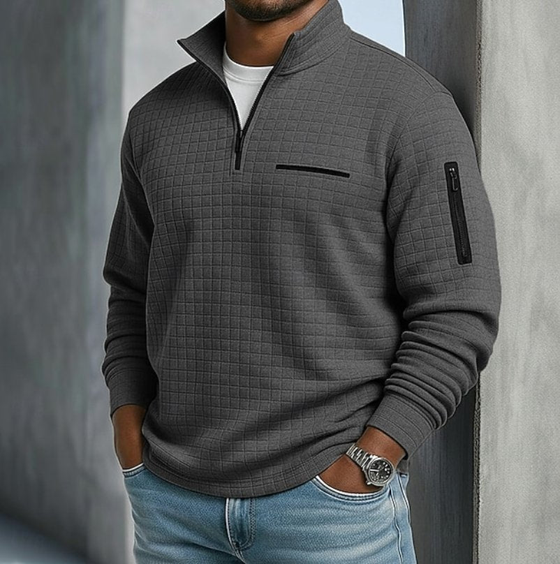 Men's Casual Long Sleeve Waffle Sweater Lifestyle