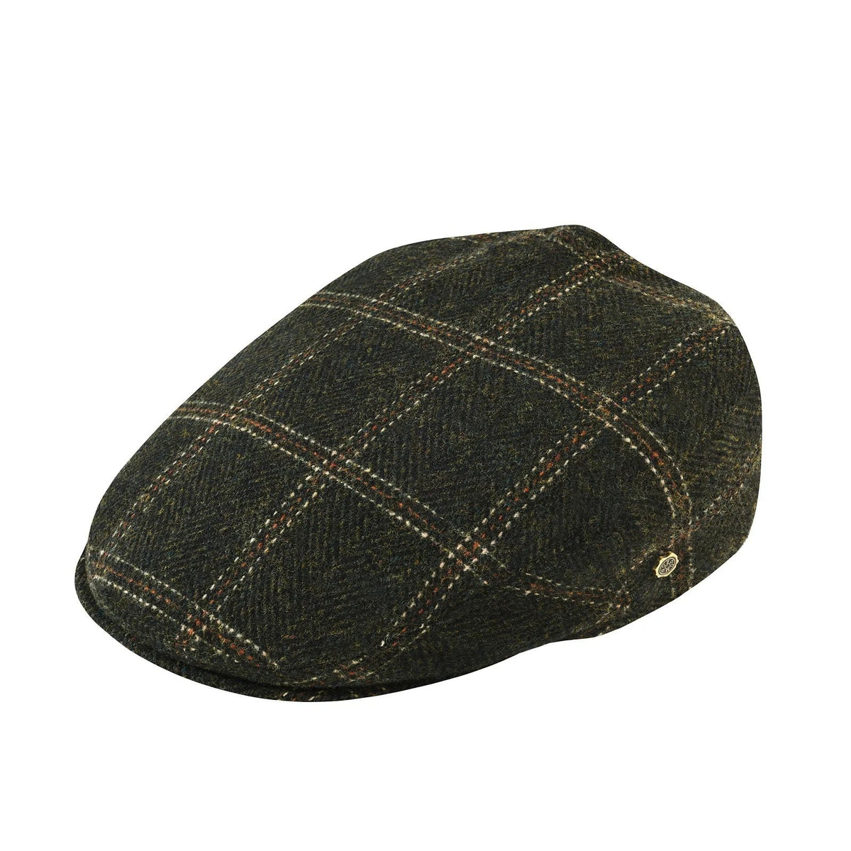 Men's Classic Herringbone Flat Cap Angle