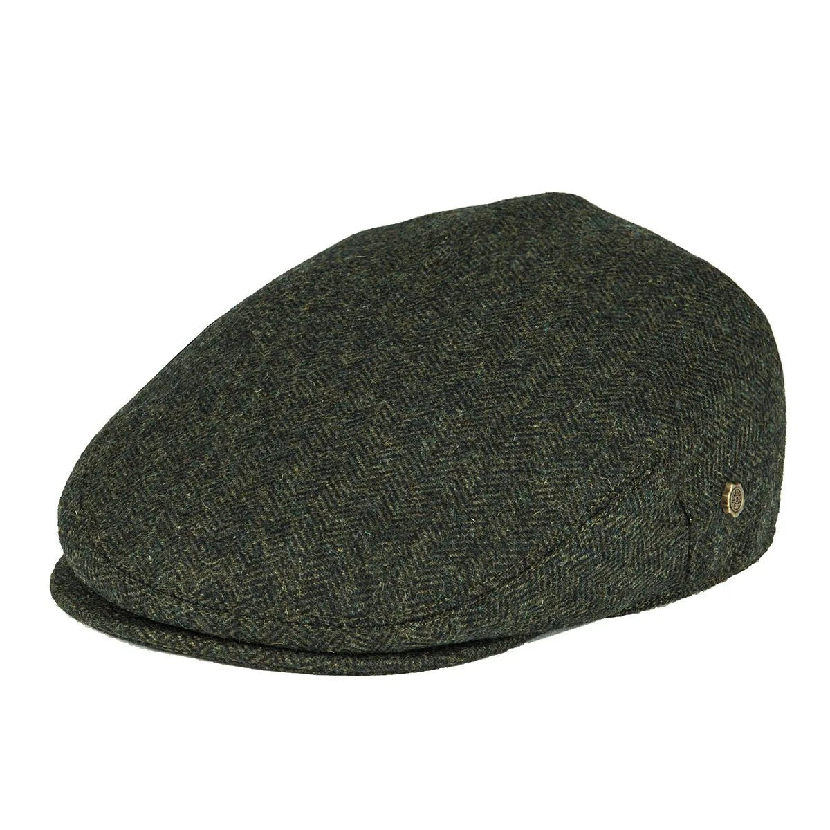 Men's Classic Herringbone Flat Cap Detail