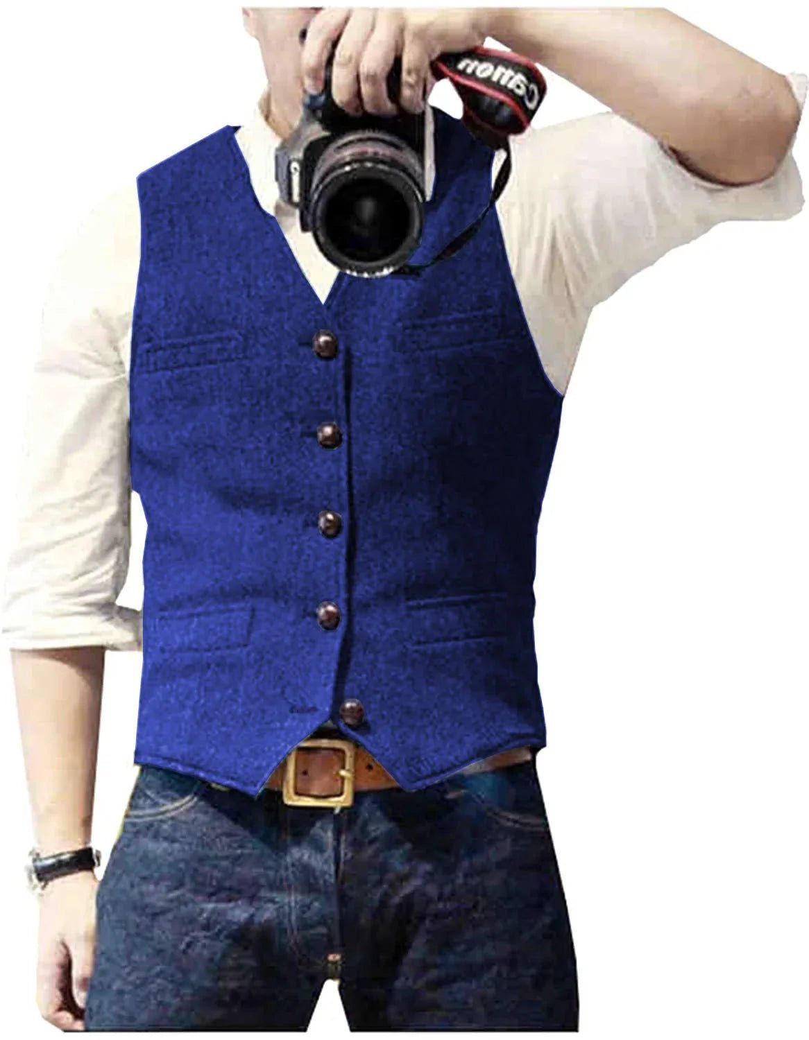Men's Classic Herringbone Tweed Waistcoat | Smart Occasion Wear Full