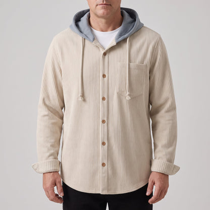 Men's Corduroy Hoodie with Adjustable Hood Hero