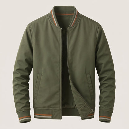 Men's Cotton Blend Parker Jacket with Ribbed Trim Angle
