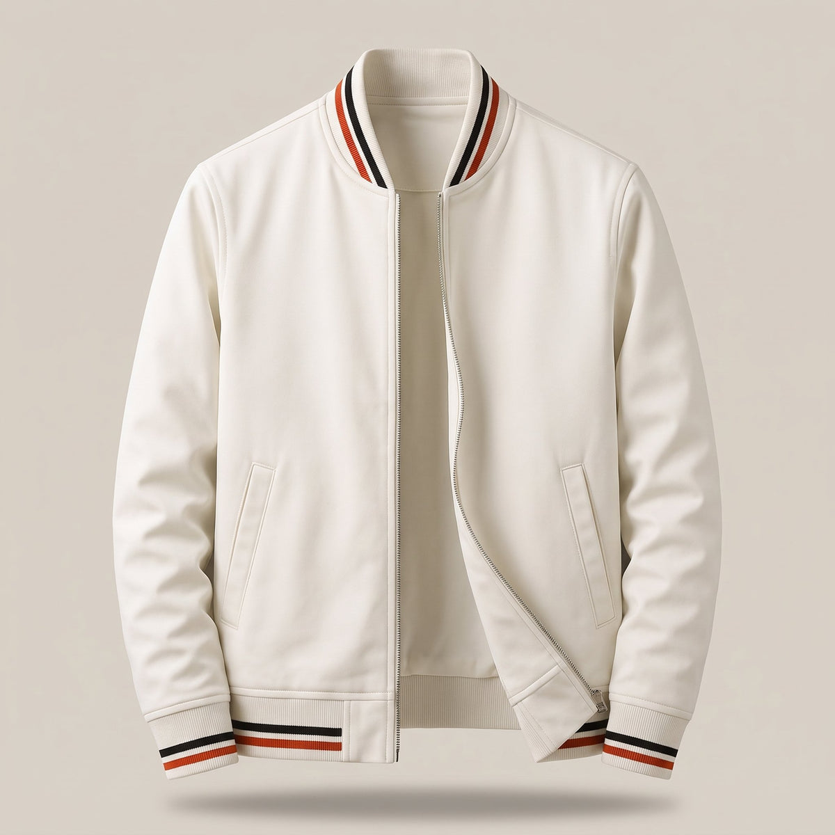 Men's Cotton Blend Parker Jacket with Ribbed Trim Back