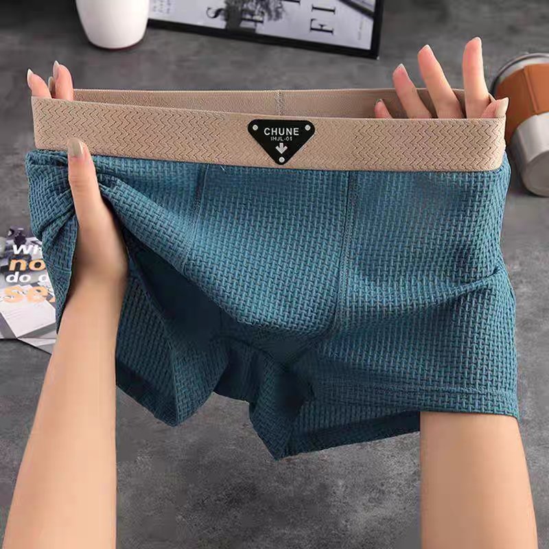 Men's Cotton Waffle Knit Boxer Briefs Close Up