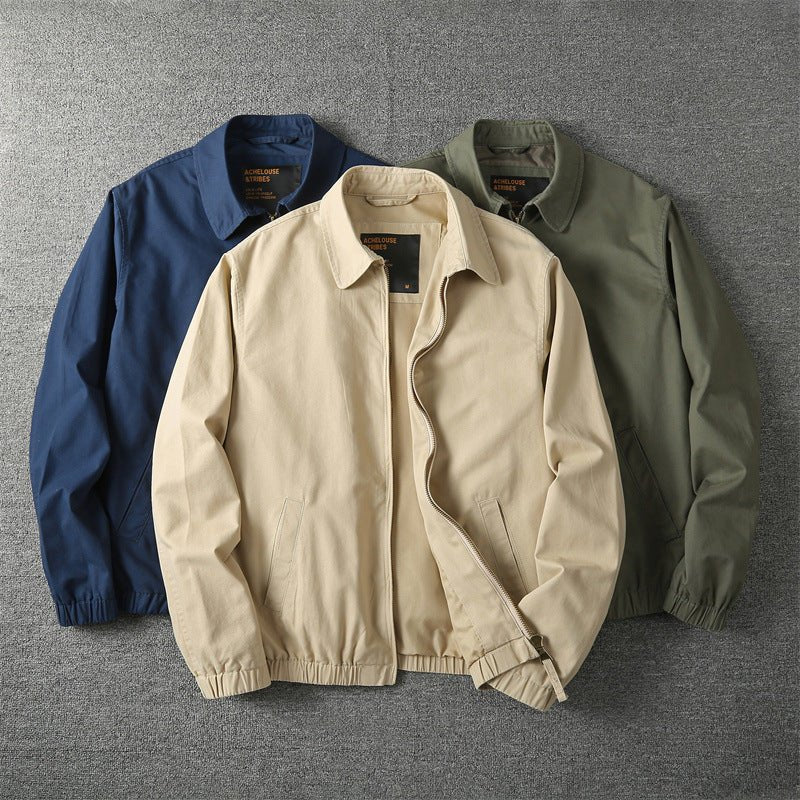 Men's Cotton Zip Up Casual Jacket Side
