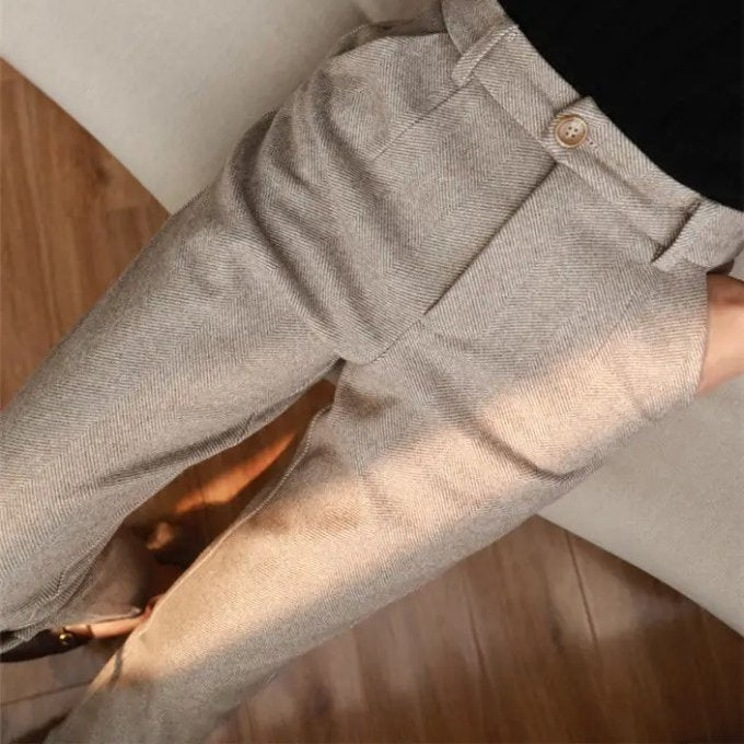 Men's Herringbone Wool Trousers | Tailored Smart Fit Alternate