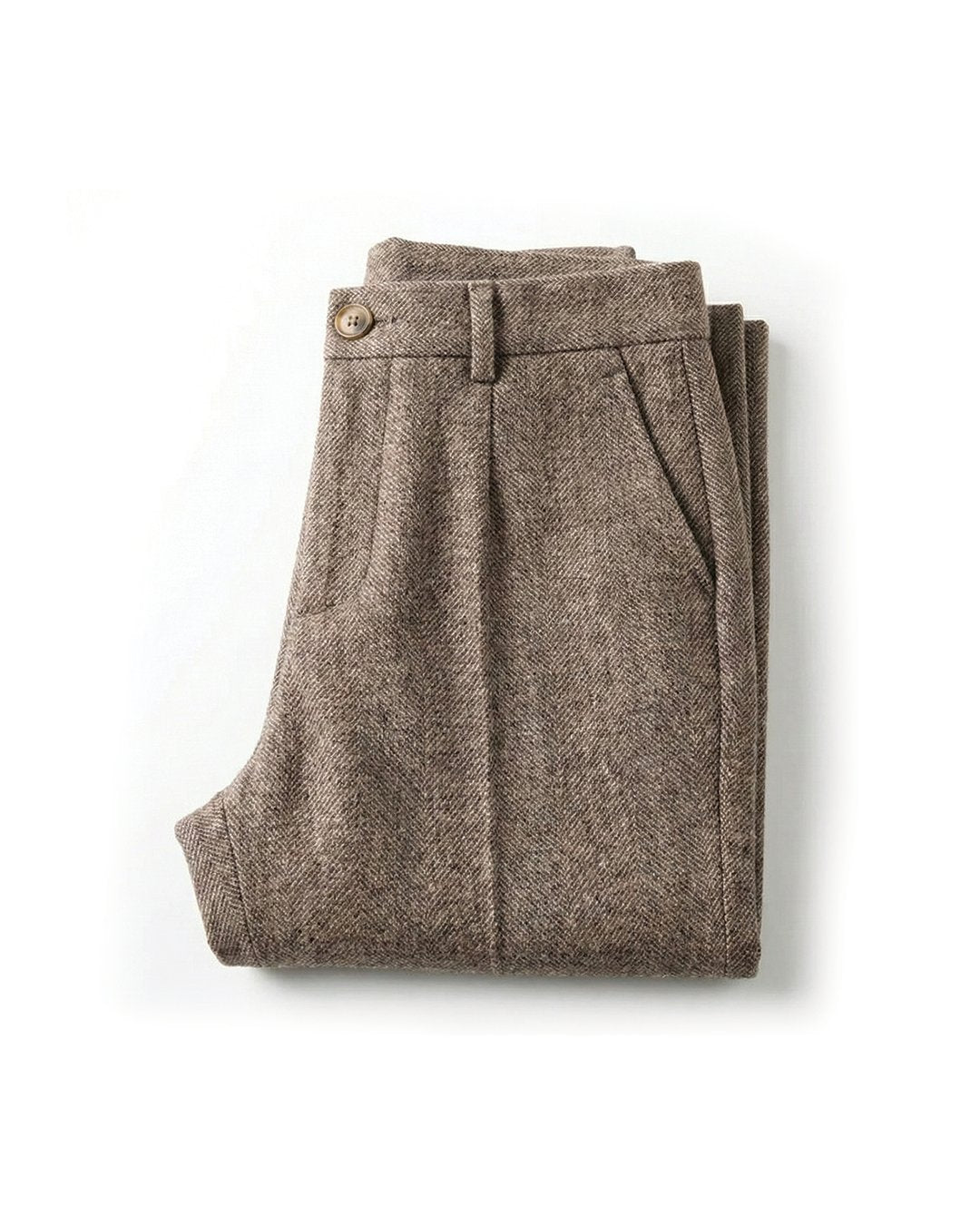 Men's Herringbone Wool Trousers | Tailored Smart Fit Hero