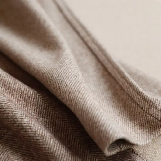 Men's Herringbone Wool Trousers | Tailored Smart Fit View 12