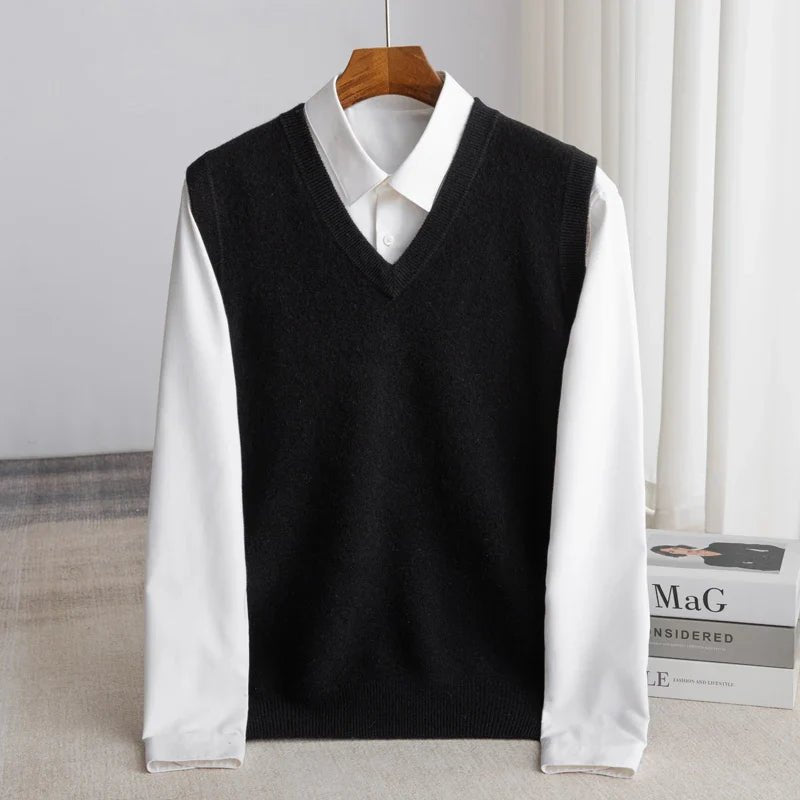 Men's Merino Sweater Vest with V-Neck Alternate