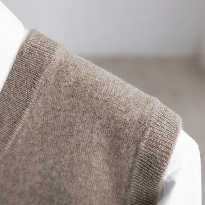 Men's Merino Sweater Vest with V-Neck Back