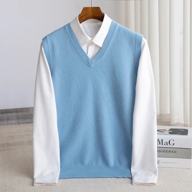 Men's Merino Sweater Vest with V-Neck Hero