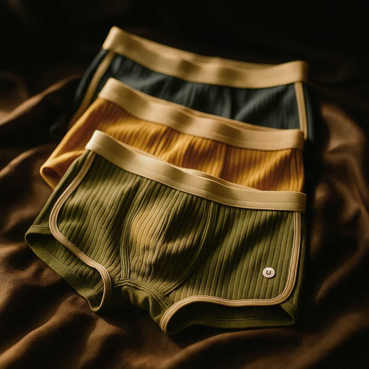 Men's Organic Cotton Boxer Briefs Set with Breathable Comfort Front