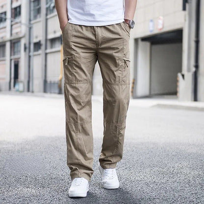 Men's Relaxed Fit Cargo Pants with Stretch Fabric Close Up
