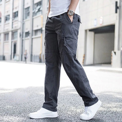 Men's Relaxed Fit Cargo Pants with Stretch Fabric Front