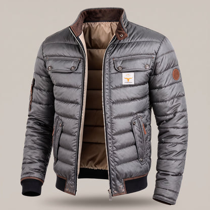 Men's Relaxed Fit Quilted Jacket with Chest Pockets Back
