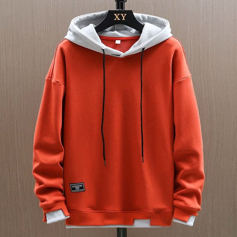 Men's Relaxed Fit Two-Tone Hoodie with Contrast Hood Detail