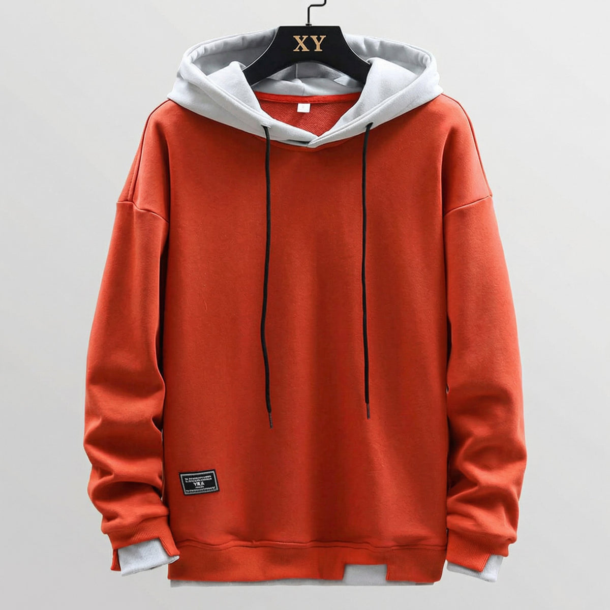 Men's Relaxed Fit Two-Tone Hoodie with Contrast Hood Front