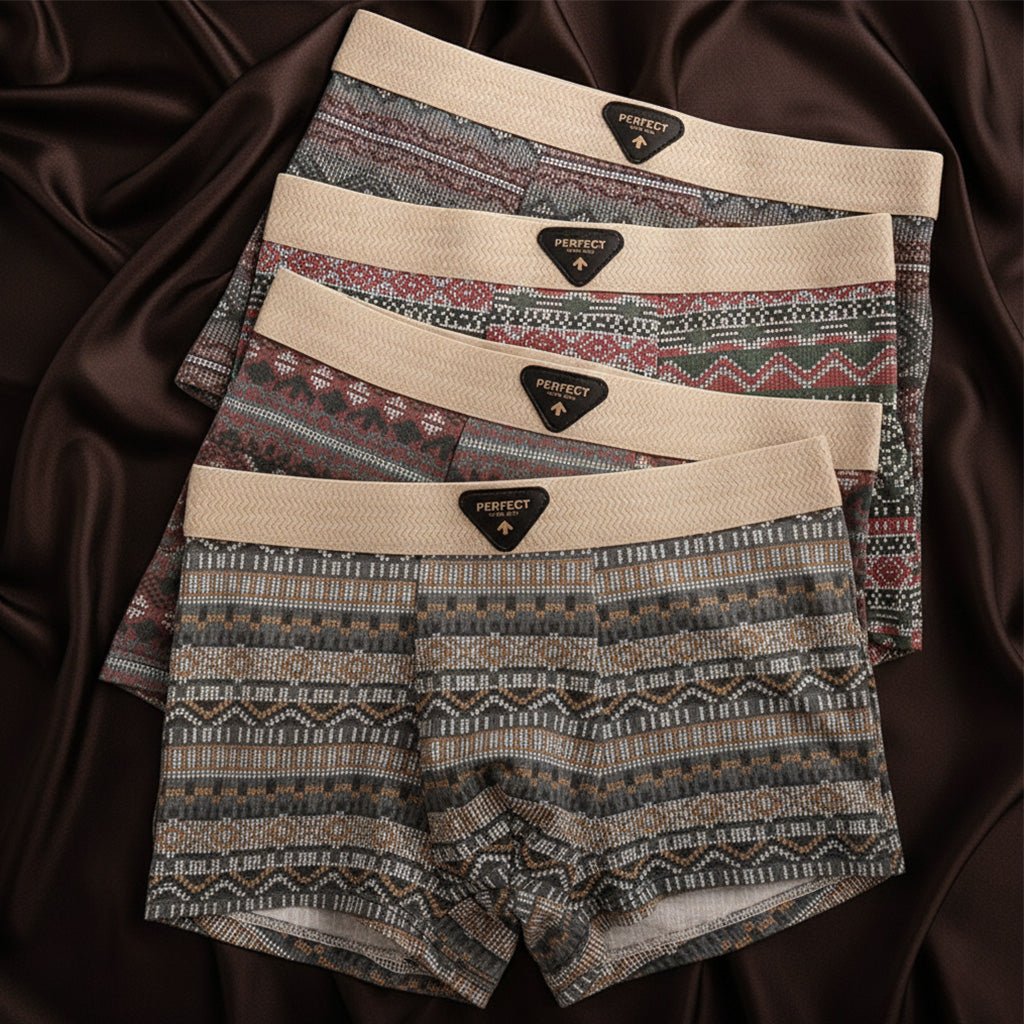 Men's Retro Cotton Boxer Briefs with Breathable Support View 11
