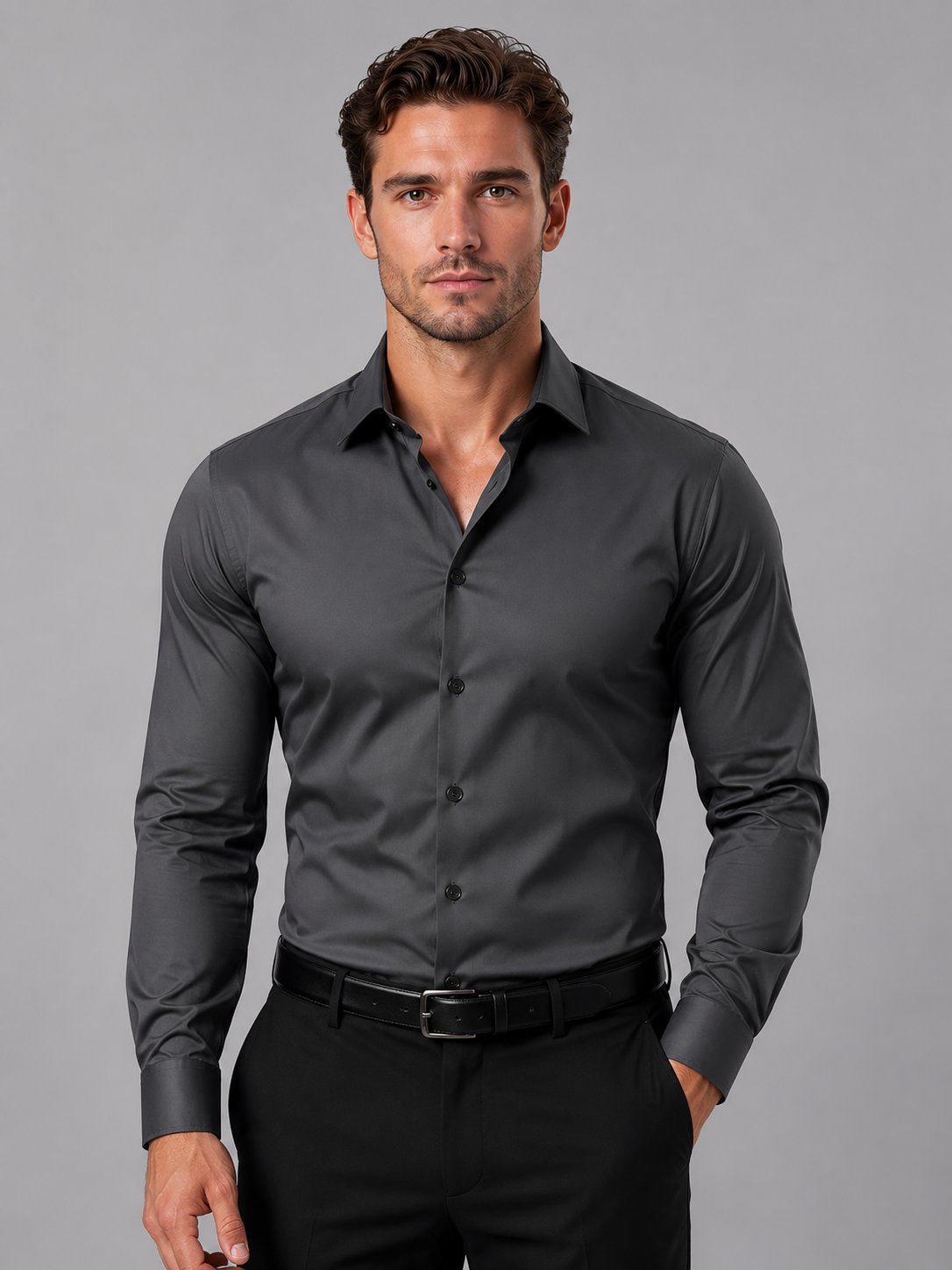 Men's Slim Fit Dress Shirt | Long Sleeve Smart Formal Hero