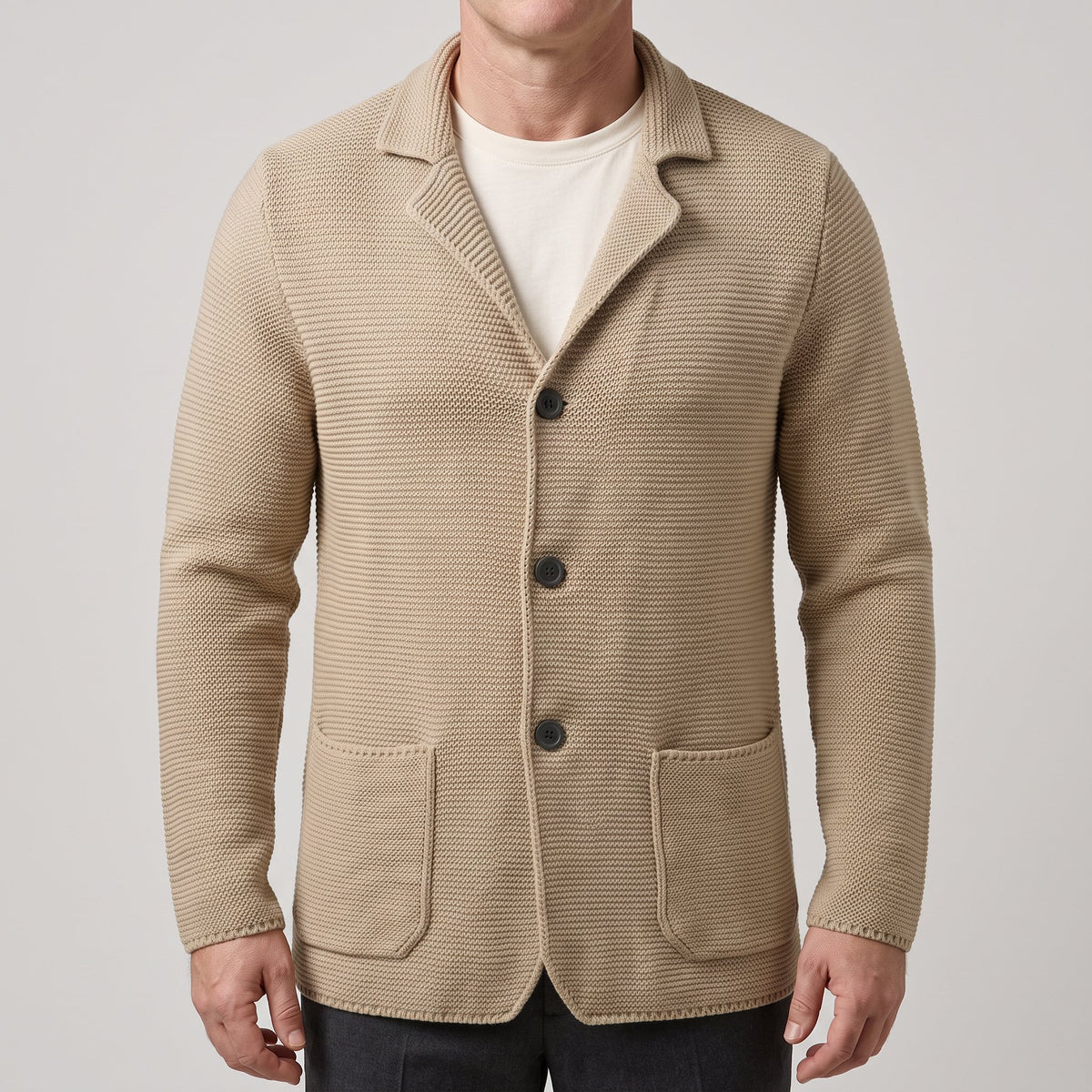 Men's Slim Fit Knitwear Cardigan with Button Front Hero