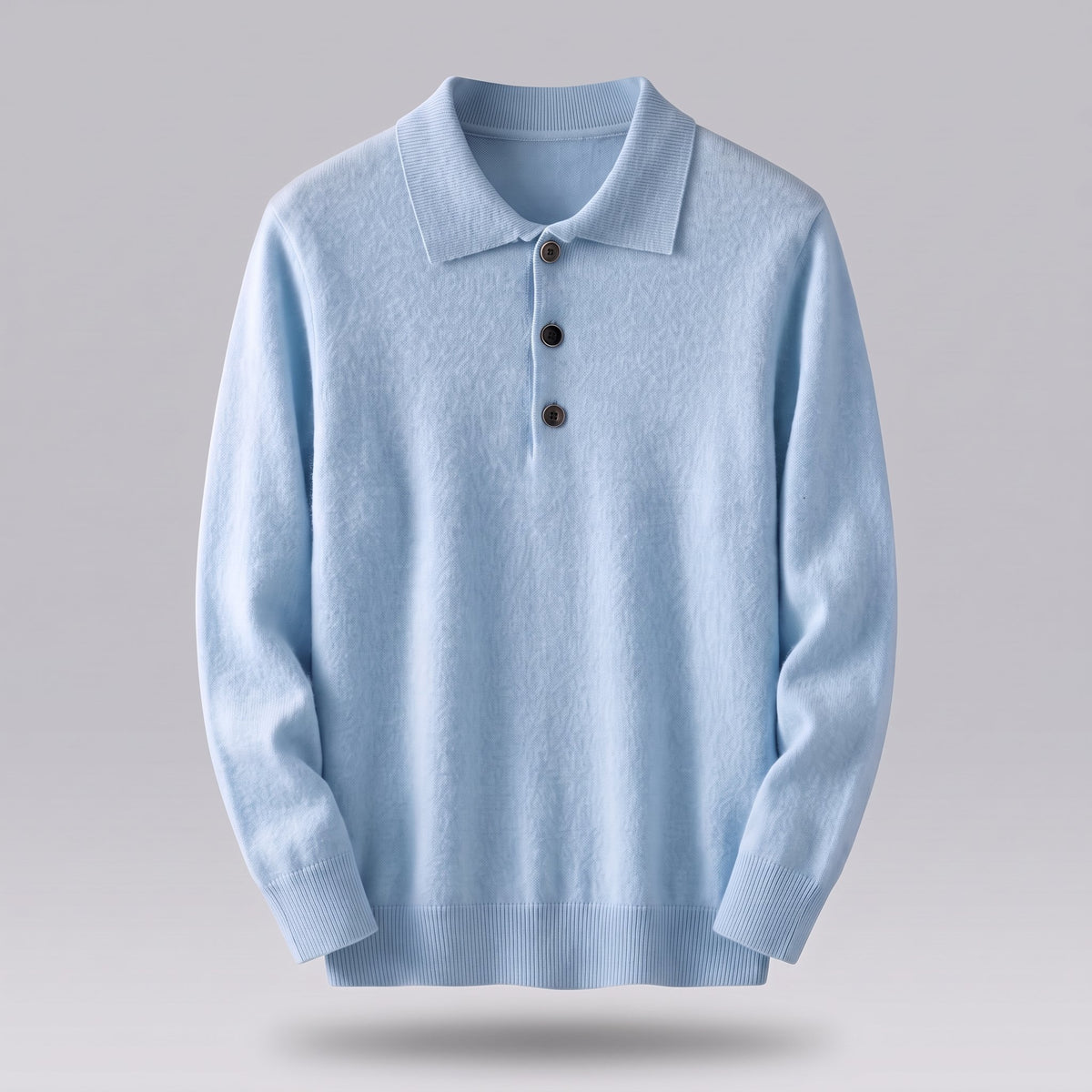 Men's Soft Knit Cashmere Polo Shirt Back