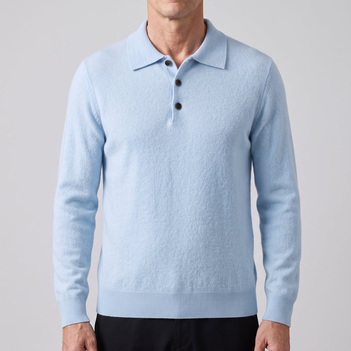 Men's Soft Knit Cashmere Polo Shirt Hero