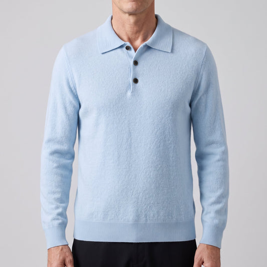 Men's Soft Knit Cashmere Polo Shirt Hero