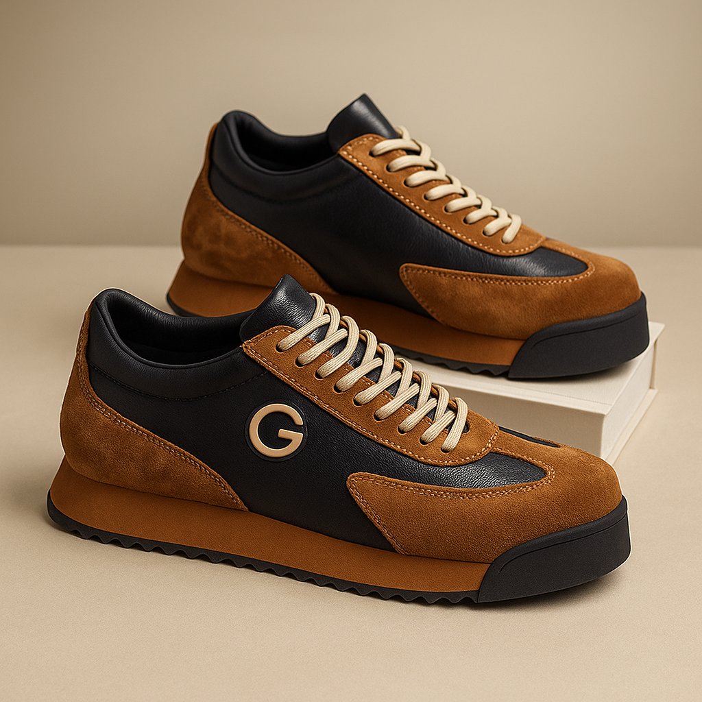 Men's Suede Texture Runners with Cushioned Insole Back