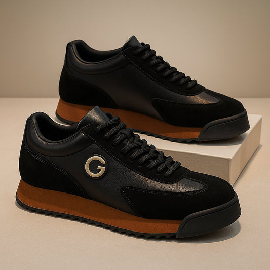 Men's Suede Texture Runners with Cushioned Insole Close Up