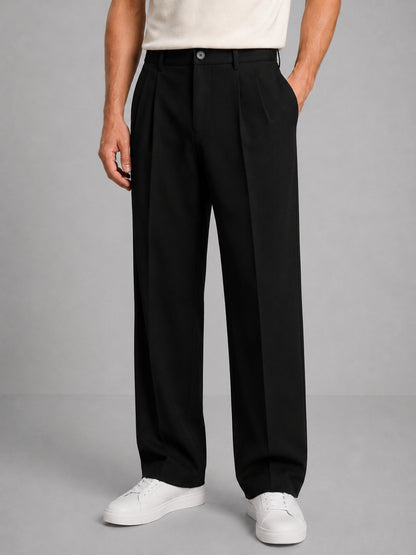 Men's Tailored Straight Leg Trousers | Smart Casual Fit Back