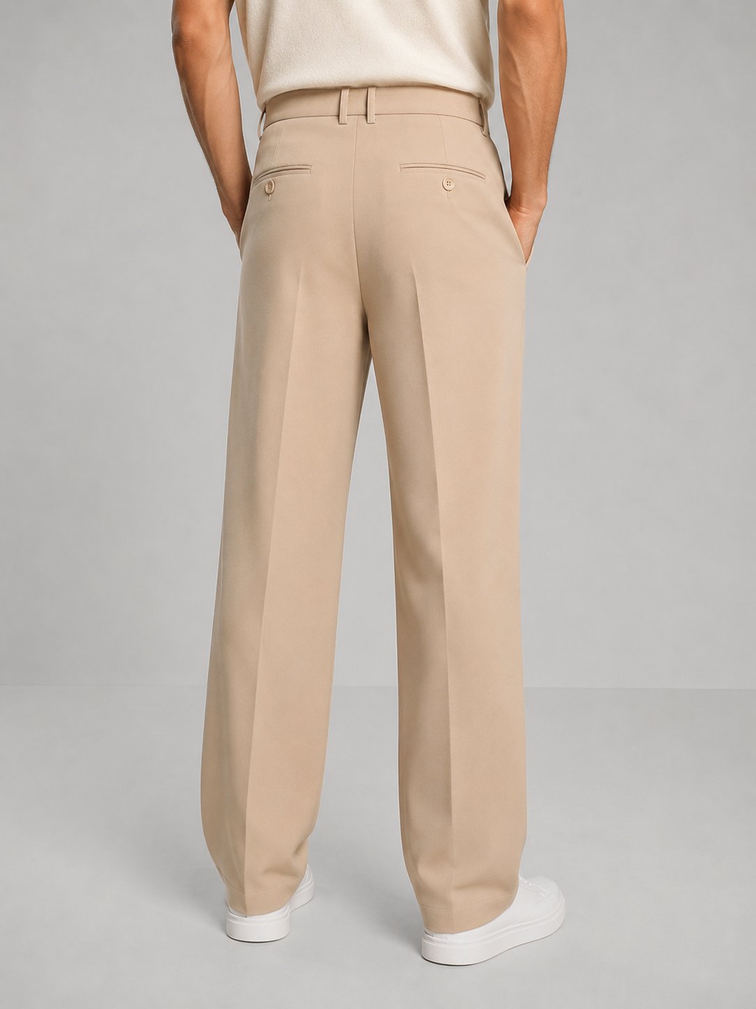Men's Tailored Straight Leg Trousers | Smart Casual Fit Front