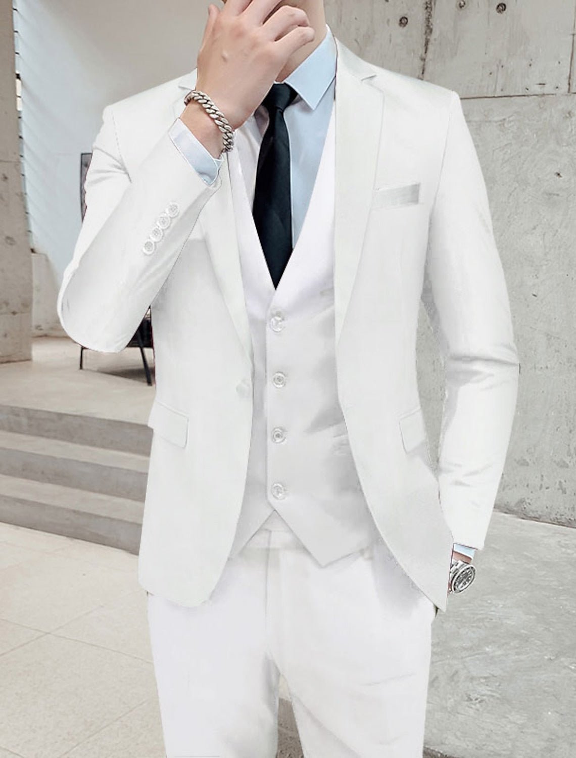 Men's Three-Piece Suit | Single Breasted Formal Set Back