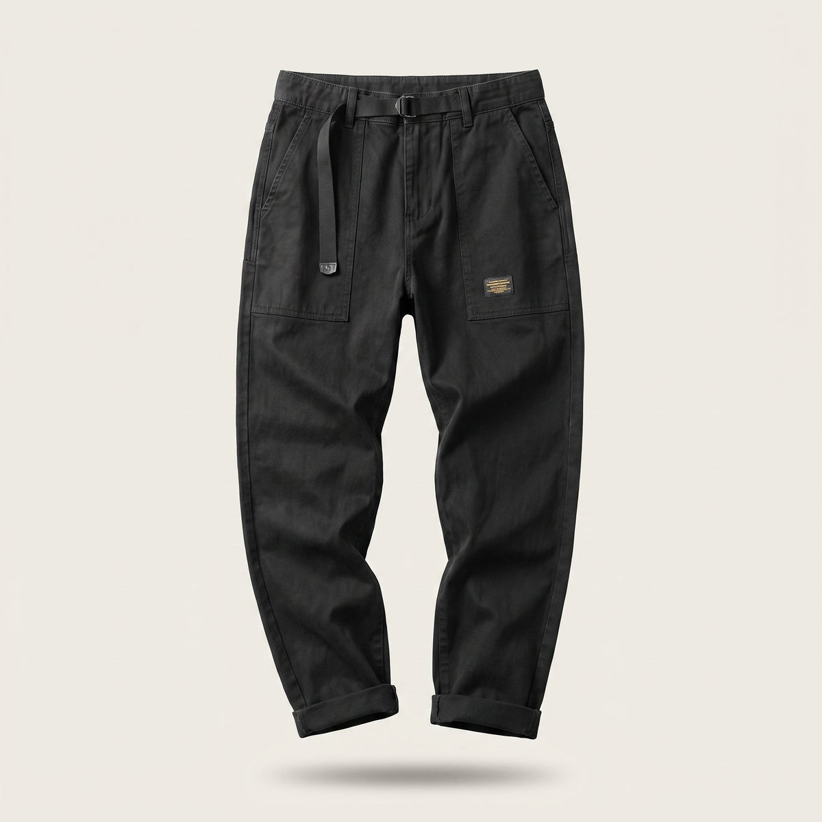 Men's Vintage Cargo Pants with Utility Pockets Close Up