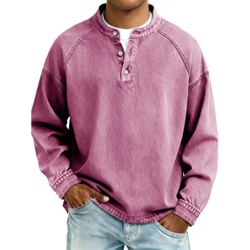 Men's Vintage Long Sleeve Denim Shirt Lifestyle