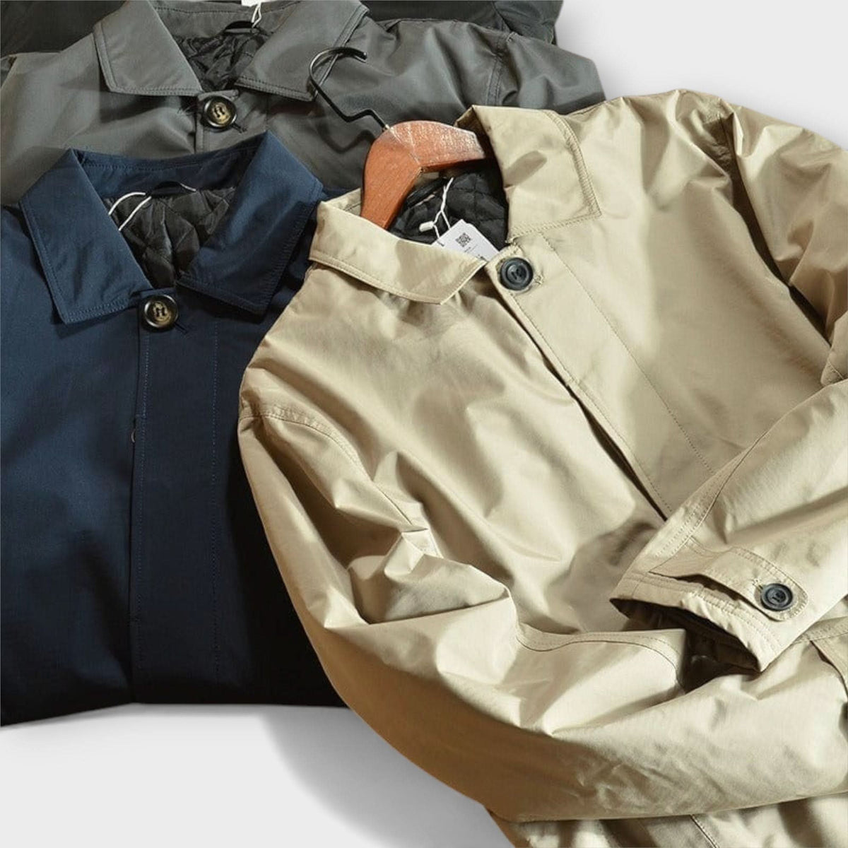 Men's Weatherproof Trench Coat with Balmacaan Collar Full