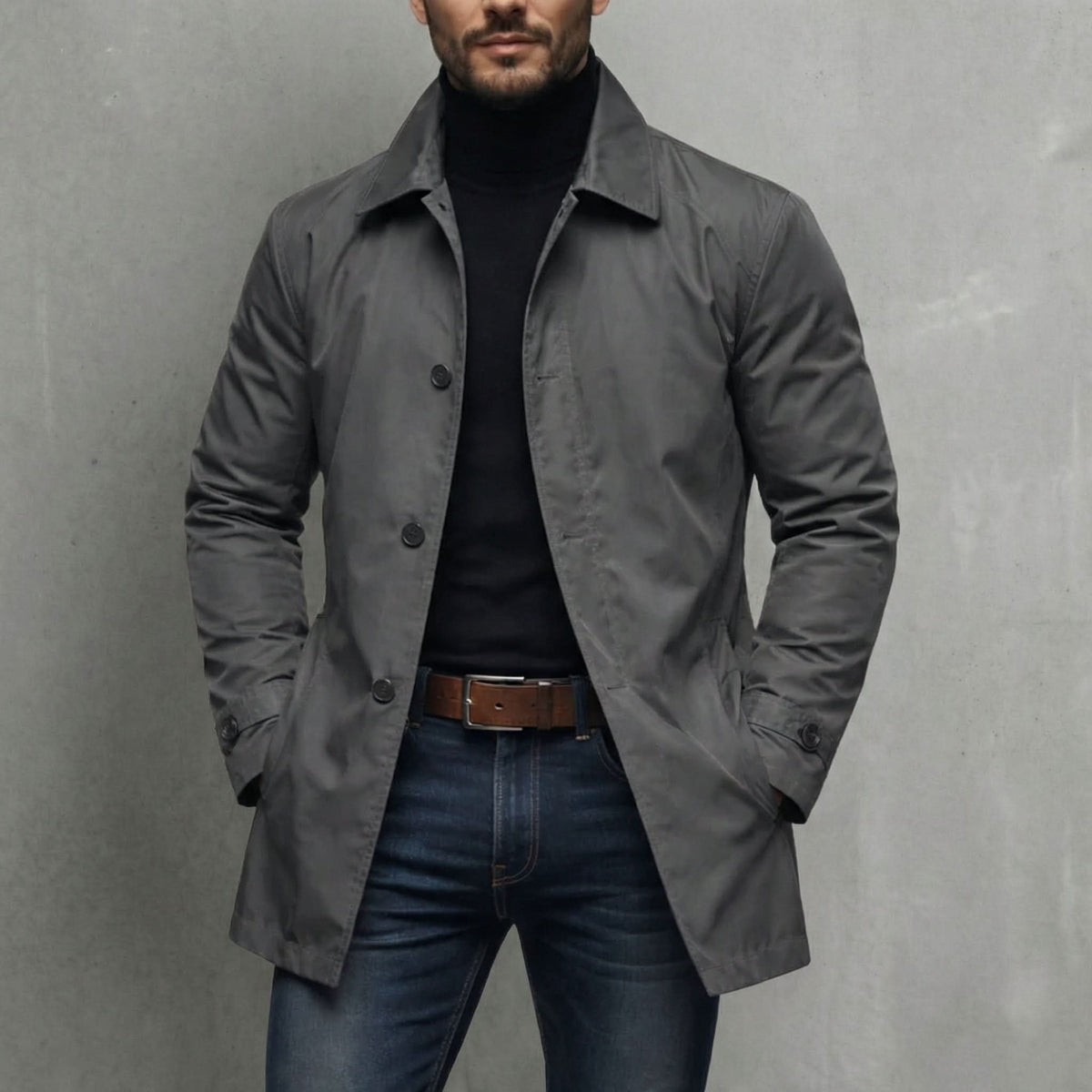 Men's Weatherproof Trench Coat with Balmacaan Collar Hero