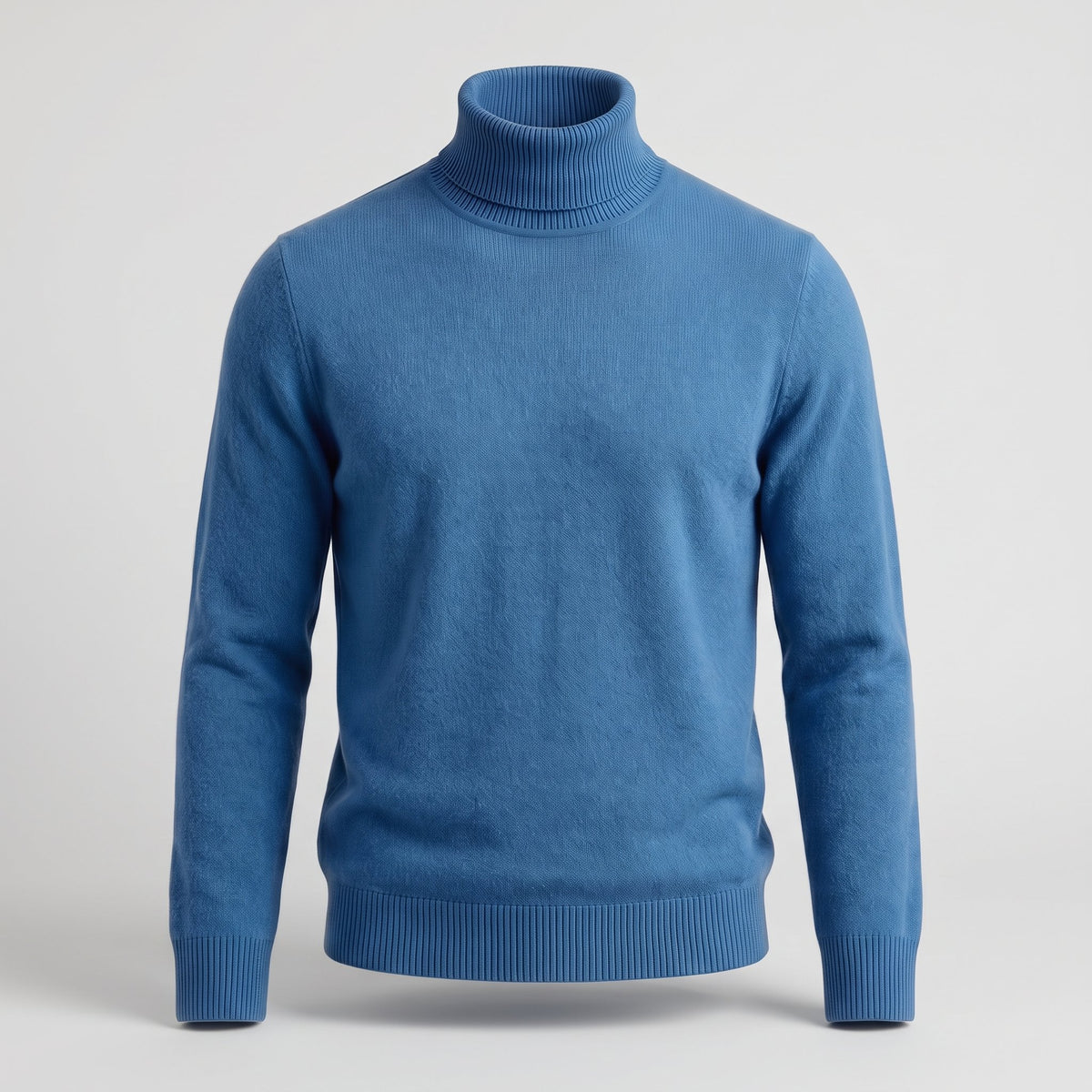 Men's Wool Turtleneck Jumper with Ribbed Collar Lifestyle