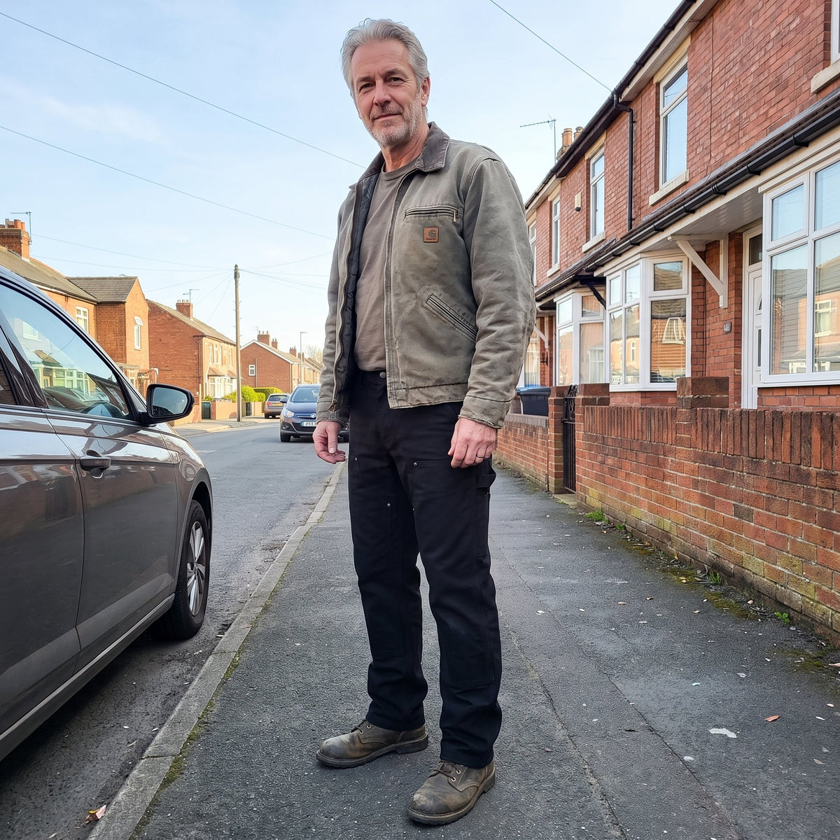 Men's Workwear Utility Pants with Straight Leg Fit Front