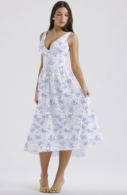Women's V Neck  Floral Dress