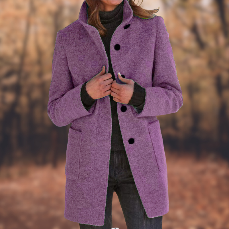 Long Coat | Button Front with Straight Fit